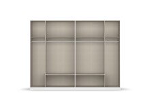 Drehtürenschrank >Davoa< in alpinweiß / Eiche Artisan / Spiegel - B/H/T: 271/210/54 cm