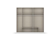 Drehtürenschrank >Davoa< in grau metallic / Eiche Artisan / Spiegel - B/H/T: 226/210/54 cm