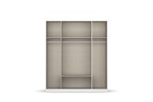 Drehtürenschrank >Davoa< in grau metallic / Eiche Artisan / Spiegel - B/H/T: 181/210/54 cm