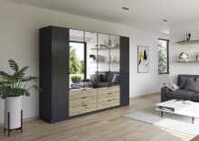 Drehtürenschrank >Davoa< in grau metallic /...