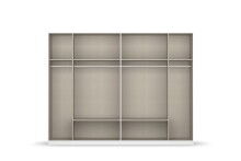 Drehtürenschrank >Davoa< in grau metallic / Eiche Artisan / Spiegel - B/H/T: 271/210/54 cm
