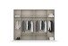 Drehtürenschrank >Davoa< in grau metallic / Eiche Artisan / Spiegel - B/H/T: 271/210/54 cm