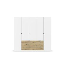 Drehtürenschrank >Davoa< in alpinweiß / Eiche Artisan - 226x210x54 (BxHxT)