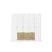 Drehtürenschrank >Davoa< in alpinweiß / Eiche Artisan - 226x210x54 (BxHxT)