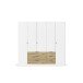 Drehtürenschrank >Davoa< in alpinweiß / Eiche Artisan - 226x210x54 (BxHxT)