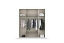 Drehtürenschrank >Davoa< in alpinweiß / Eiche Artisan - 181x210x54 (BxHxT)