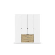 Drehtürenschrank >Davoa< in alpinweiß / Eiche Artisan - 181x210x54 (BxHxT)