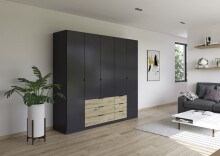 Drehtürenschrank >Davoa< in grau metallic /...