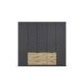 Drehtürenschrank >Davoa< in grau metallic / Eiche Artisan - 226x210x54 (BxHxT)
