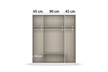 Drehtürenschrank >Davoa< in grau metallic / Eiche Artisan - 181x210x54 (BxHxT)