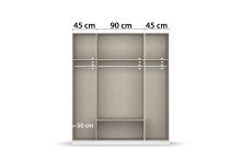 Drehtürenschrank >Davoa< in grau metallic / Eiche Artisan - 181x210x54 (BxHxT)