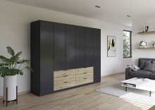 Drehtürenschrank >Davoa< in grau metallic /...