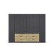 Drehtürenschrank >Davoa< in grau metallic / Eiche Artisan - 271x210x54 (BxHxT)