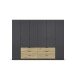 Drehtürenschrank >Davoa< in grau metallic / Eiche Artisan - 271x210x54 (BxHxT)