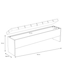 Sitzbank >Bellevue< in Schwarz Eiche/ Schlammeiche  - 165x54x34,8cm (BxHxT)