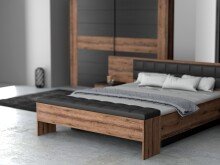 Sitzbank >Bellevue< in Schwarz Eiche/ Schlammeiche  - 165x54x34,8cm (BxHxT)