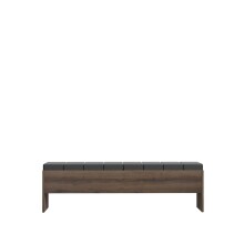 Sitzbank >Bellevue< in Schwarz Eiche/ Schlammeiche  - 185x54x34,8cm (BxHxT)