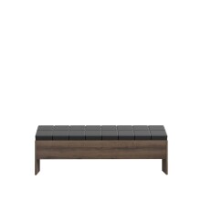 Sitzbank >Bellevue< in Schwarz Eiche/ Schlammeiche  - 185x54x34,8cm (BxHxT)