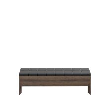 Sitzbank >Bellevue< in Schwarz Eiche/ Schlammeiche  - 185x54x34,8cm (BxHxT)