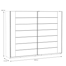 Schiebetürenschrank >Bellevue< in Schwarz Eiche/ Schlammeiche - 269,9x209,7x61,2cm B/H/T