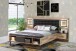 Bettanlage >Sirius Crown< in Stabeiche Dekor/Schwarz 266,8x119,7x234,5cm B/H/T