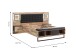 Bettanlage >Sirius Crown< in Stabeiche Dekor/Schwarz 266,8x119,7x234,5cm B/H/T