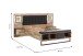 Bettanlage >Sirius Crown< in Stabeiche Dekor/Schwarz 266,8x119,7x234,5cm B/H/T