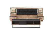Bettanlage >Sirius Crown< in Stabeiche Dekor/ Schwarz - 287x119,7x234,7 (BxHxT)