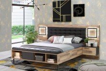 Bettanlage >Sirius Crown< in Stabeiche Dekor/...