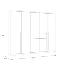 Kleiderschrank >Bellevue< in Schwarzeich / Schlammeiche Dekor - 260,8x220x62,3cm B/H/T