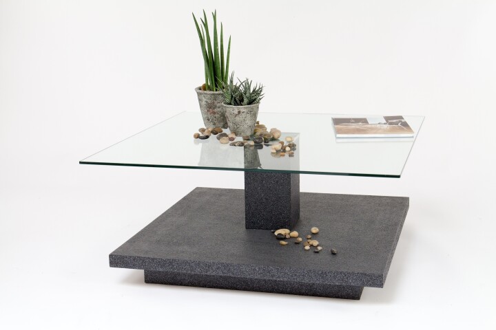 Couchtisch >4/207-24< in Granit Optik, MDF - 80x80x40cm (LxBxH)