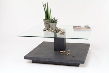 Couchtisch >4/207-24< in Granit Optik, MDF - 80x80x40cm (LxBxH)