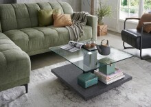 Couchtisch >4/207-24< in Granit Optik, MDF - 80x80x40cm (LxBxH)