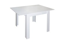 Esstisch >Bull< (ausziehbar bis 120cm) in weiß matt - 80(120)x75x80cm (BxHxT)