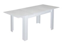 Esstisch ausziehbar >Bull< in weiß matt - 110(150)x75x60cm (BxHxT)