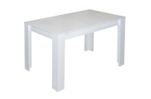 Esstisch ausziehbar >Bull< in weiß matt - 110(150)x75x60cm (BxHxT)