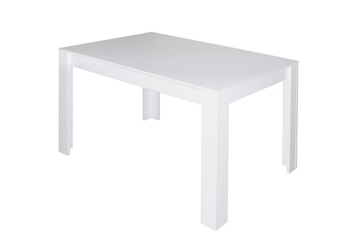 Esstisch ausziehbar >Bull< in weiß matt - 120(160)x75x80cm (BxHxT)