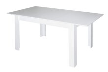 Esstisch ausziehbar >Bull< in weiß matt - 120(160)x75x80cm (BxHxT)