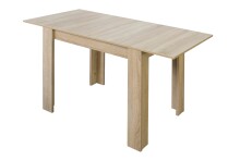 Esstisch ausziehbar >Bull< in eiche sägerau - 80(120)x75x60cm (BxHxT)