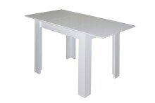 Esstisch >Bull< (ausziehbar  bis 120cm) in weiß matt - 80(120)x75x60cm (BxHxT)