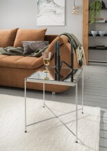 Beistelltisch >5/188< in Silber, Spiegel -...