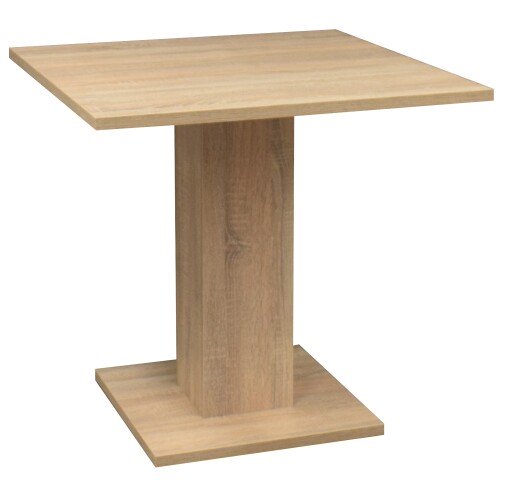 Säulen-Esstisch >Tip< in eiche sägerau Dekor - 80x76x80cm (BxHxT)
