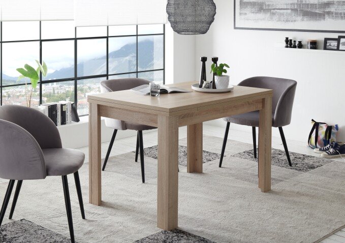 Kulissentisch >Monzi< (ausziehbar) in eiche sägerau - 160x78x90cm (BxHxT)