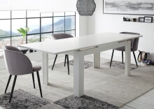 Kulissentisch >Monzi< (ausziehbar) in weiß matt - 160x78x90cm (BxHxT)