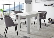 Kulissentisch >Monzi< ausziehbar bis 136cm in weiß matt - 80/136x78x60cm (BxHxT)