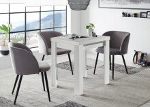 Kulissentisch >Monzi< ausziehbar bis 136cm in weiß matt - 80/136x78x60cm (BxHxT)