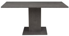 Säulen-Esstisch >Tap< (ausziehbar bis 160cm) in graphit - 120/160x76x80cm (BxHxT)