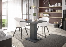Säulen-Esstisch >Tap< (ausziehbar auf 120cm) in graphit - 80(120)x76x80cm (BxHxT)