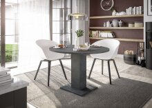 Säulen-Esstisch >Tap< ausziehbar bis 150cm in graphit - 110/150x76x110cm (BxHxT)