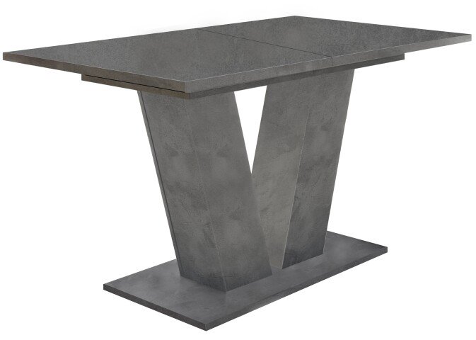 Säulen-Esstisch >Teo< (ausziehbar) in graphit  - 140x76x80cm (BxHxT)